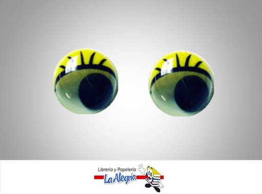 [OJO005P002] OJO LOCO REDONDO PESTANA 15MM AMARILLO U MARCA S/M   