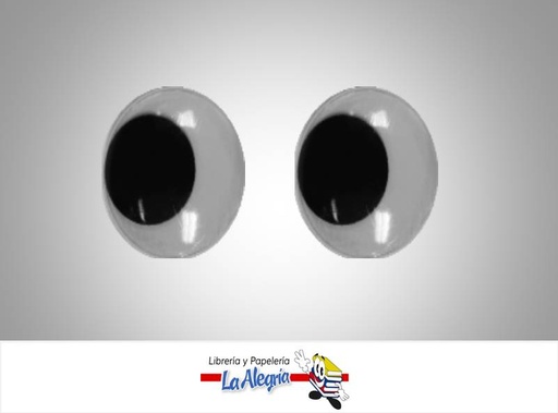 [OJO008] OJO LOCO REDONDO 25MM NEGRO UND MARCA S/M   
