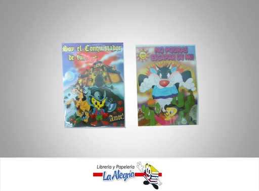 [P1J006] TARJETA DE REGALO 5,5X9 CM LOONEY TOONS MARCA S/M   