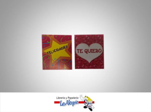 [P1JG002] TARJETA DE REGALO 4,5X6 CM VARIADO UND MARCA TEKI   