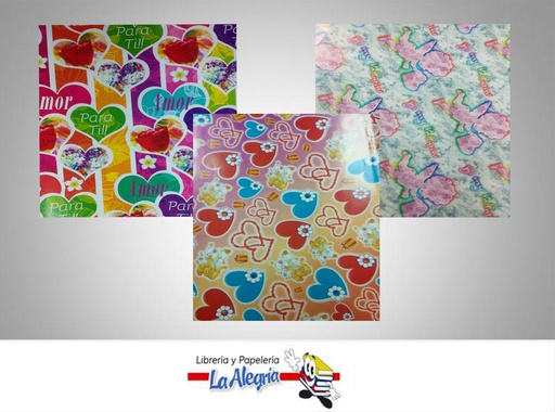 [PAPEL07] PAPEL DE REGALO 66X50 CM AMOR UND MARCA S/M   