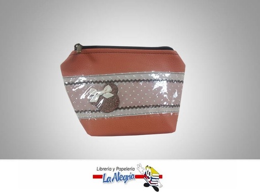 [PC0032] PORTACOSMETIC S/CUERO 19,5X14CM LADRILLO MARCA ADRIESDESIGN   