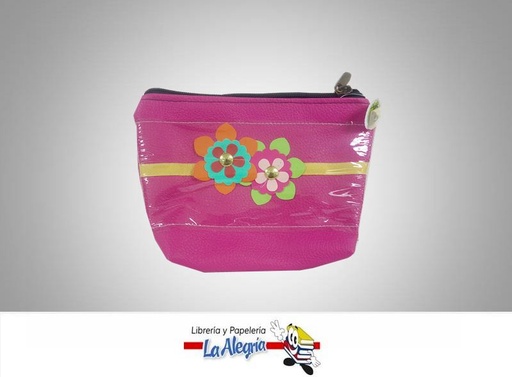 [PC0037] PORTACOSMETIC S/CUERO 19,5X14CM FUCSIA MARCA ADRIESDESIGN   