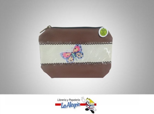 [PC0039] PORTACOSMETICO S/CUERO 19,5X14CM MARRON MARCA ADRIESDESIGN   