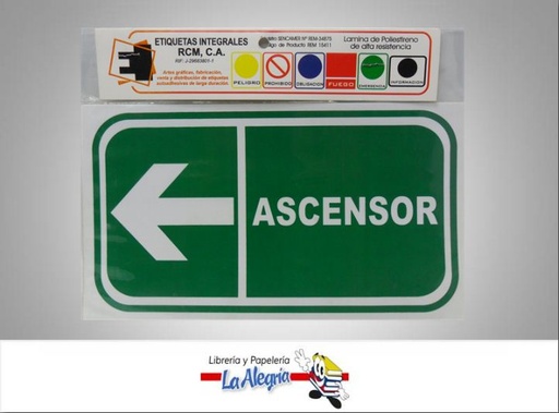 [PDV025] SENAL ASCENSOR IZQUIERDA 23,5X13,5CM MARCA ETINCA   