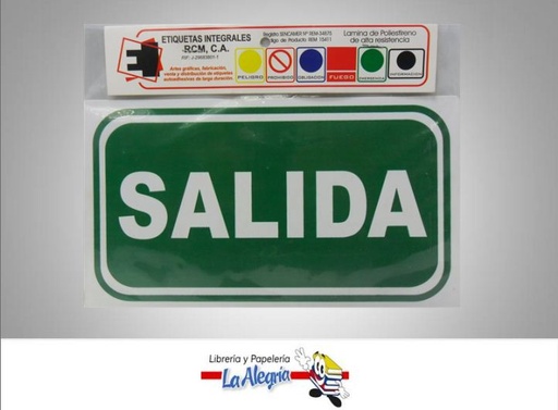 [PDV030] SENAL SALIDA 13,5X18,5CM MARCA ETINCA   