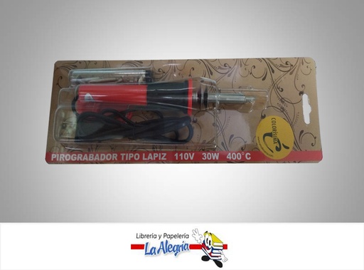 [PIRO01] PIROGRABADOR 110V/30W CON 11 PUNTAS MARCA COLORISIMA   