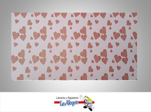 [PRP0005] PAPEL DE REGALO CORAZON RETRO 66X46 CM ROSADO UND MARCA PAPURRI