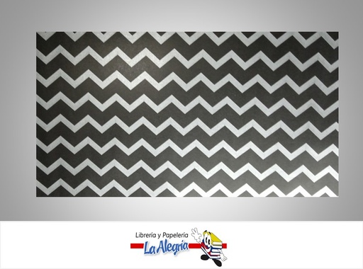 [PRP0022] PAPEL DE REGALO LINEAS ZIG-ZAG 66X46 CM GRIS/NEGRO UND MARCA PAPURRI