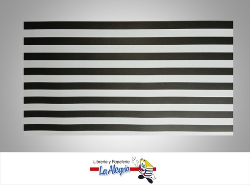 [PRP0035] PAPEL DE REGALO LINEAS 66X46 CM BLANCO/NEGRO UND MARCA PAPURRI
