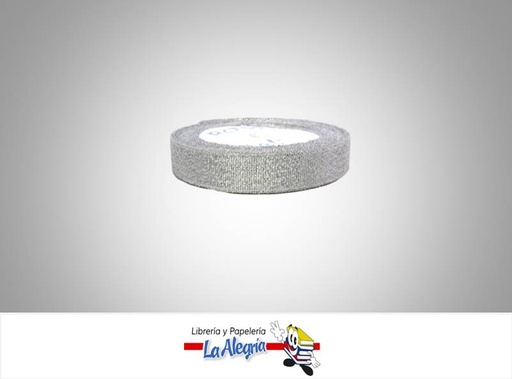 [RCM16MM050] CINTA LAUREX 16MM PLATEADO XMETRO MARCA S/M   