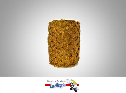 [RIK7207022] CINTA ZIG ZAG 09MM DORADO XMETRO MARCA S/M   