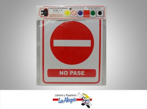 [RJ02] SENAL NO PASE 24X19,5CM MARCA ETINCA   