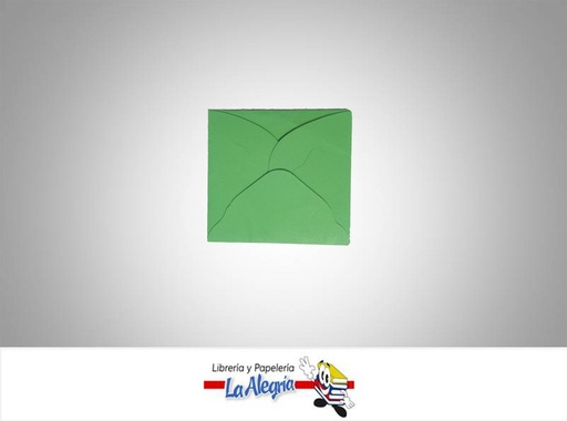 [S01C026] SOBRE NRO1 9X9,2 CM VERDE CLARO UND MARCA S/M   