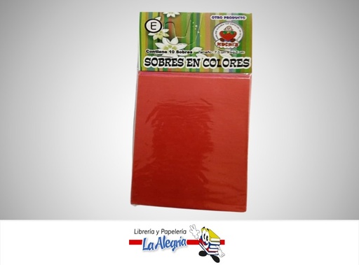 [S03C003] SOBRE # 3 10,8X7,1 CM ROJO UND MARCA CROMO DISEÑOS