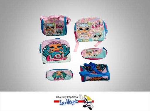 [SET0001] MORRAL ESCOLAR PEQUENO NINA 3PZ MARCA S/M   