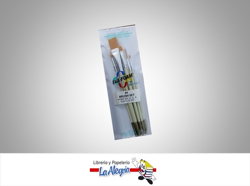 [SETPIN4] PINCEL SET EVA FOAM BRUSH 4 MARCA EVA FOAM   