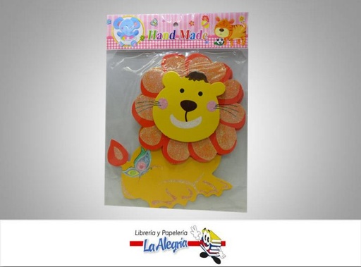 [ST2-01] FIGURA C/RELIEVE ESCARCHADO LEON MARCA MADE HAND   