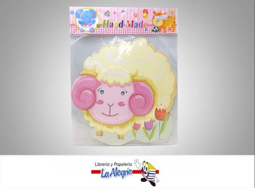 [ST5-02] FIGURA C/RELIEVE ESCARCHADO OVEJA MARCA HAND MADE   