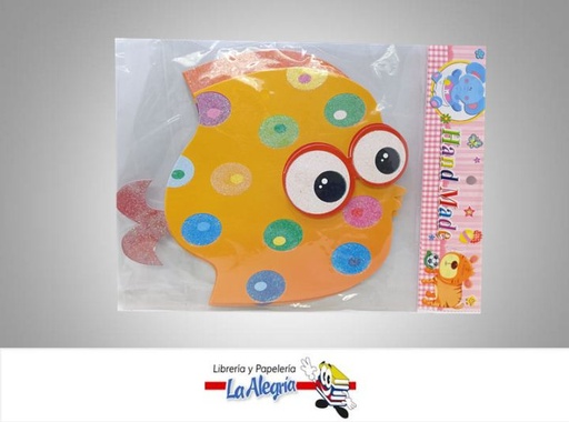 [ST6-02] FIGURA C/RELIEVE ESCARCHADO PEZ NARANJA MARCA HAND MADE   