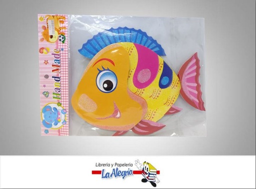 [ST6-03] FIGURA C/RELIEVE ESCARCHADO PEZ MARCA HAND MADE   