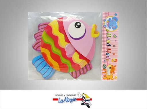 [ST6-04] FIGURA C/RELIEVE ESCARCHADO PEZ COLORES MARCA HAND MADE   