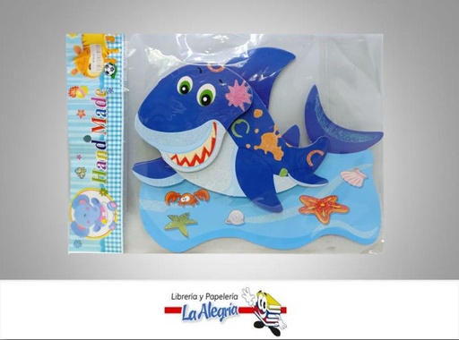 [ST6-05] FIGURA C/RELIEVE ESCARCHADO TIBURON MARCA HAND MADE   