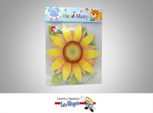 [ST8-02] FIGURA C/RELIEVE ESCARCHADO FLOR AMARILL MARCA HAND MADE   