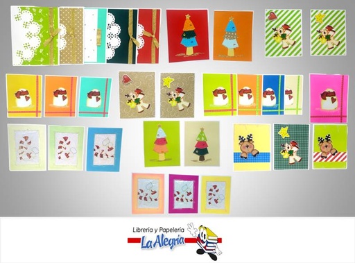 [T00013] TARJETA ARTESANAL 14X11 NAVIDENA MARCA DISEÑOS NANITA   