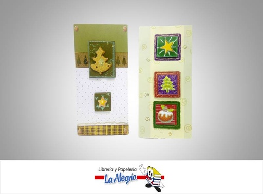 [T1100] TARJETA DE REGALO 22,3X20,9 NAVIDAD MARCA S/M   
