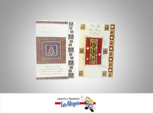 [T1102] TARJETA DE REGALO 22,3X20,9 NAVIDAD MARCA S/M   