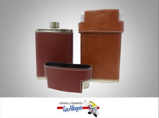 [T163] LICORERA 8 OZ C/TAPAS MARCA STAINLESS STEEL   