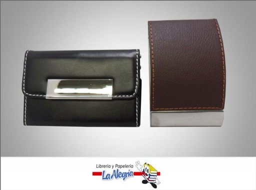 [TAR01] TARJETERO DE PIEL Y METAL MARCA S/M   