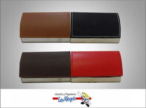 [TAR02] TARJETERO DE METAL Y PIEL MARCA S/M   