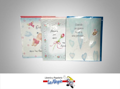 [TARJ4] TARJETA DE REGALO 15X24 SURTIDAS MARCA S/M   