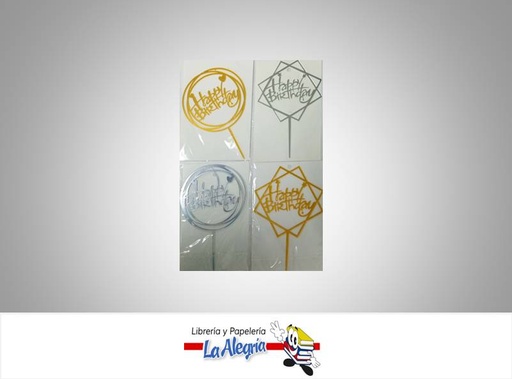 [TOPPER1] TOPPER ACRILICO 1MM PLATEADO/DORADO UND MARCA S/M   