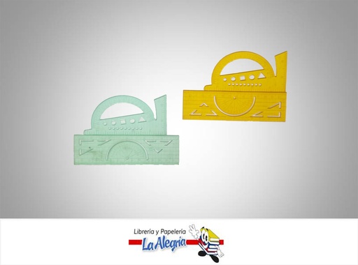 [TRA02] TRANSPORTADOR CON REGLA ACRILICA 14 CM MARCA S/M   