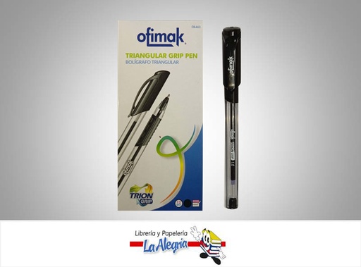 [TRIONGRIP1] BOLIGRAFO GEL C/TAPA NEGRO OK463 UND MARCA OFIMAK   