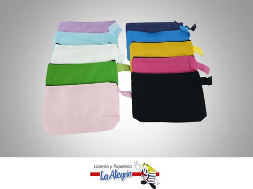 [X00383S1YJ] CARTUCHERAS CON CIERRE 12,5X20CM UNICOLOR MARCA S/M   