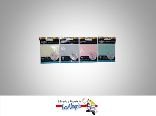 [7453038403627] NOTA AUTOADHESIVA TRANSPARENTE 50 HOJAS 7.6X7.6CM COLORES PASTELES MARCA POINTER