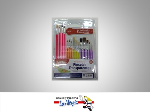 [7453038454353] PINCEL TRANSPARENTE SET DE 15 PIEZAS MARCA POINTER