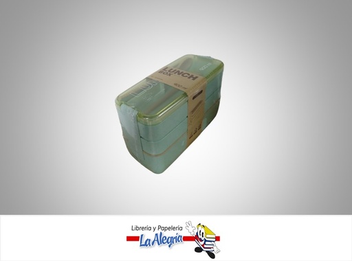[LUNCHBOX9001] VIANDA BAMBU 900ML 3 DIVISIONES VERDE UND