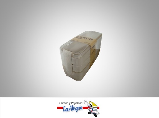 [LUNCHBOX9002] VIANDA BAMBU 900ML 3 DIVISIONES BEIGE UND