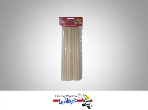 [7453086114841] PALITOS DE MADERA NATURAL 31X8CM PAQUETE DE 8 PZA MARCA BAMBARY