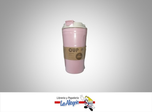 [CUP421] TERMO FIBRA BAMBU 420ML ROSADO UND  MARCA S/M