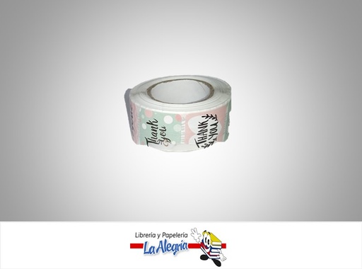 [685053298391] CALCOMANIA STICKER THANK YOU 2.5X2.5 CM PAQUETE 500 UND MARCA S/M