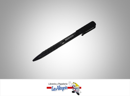 [9023800376213] BOLIGRAFO RETRACTIL TRANSPARENTE K6 MEDIO NEGRO UND MARCA KORES