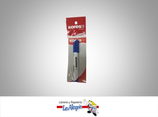 [7590033008416] MARCADOR PARA PIZARRA PUNTA BICELADA AZUL BLISTER MARCA KORES