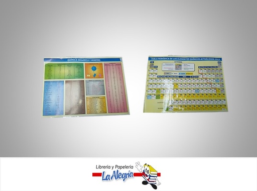 [AFG009] AFICHE GRANDE TABLA PERIODICA/QUIMICA ORGANICA Y MINERAL UND MARCA S/M