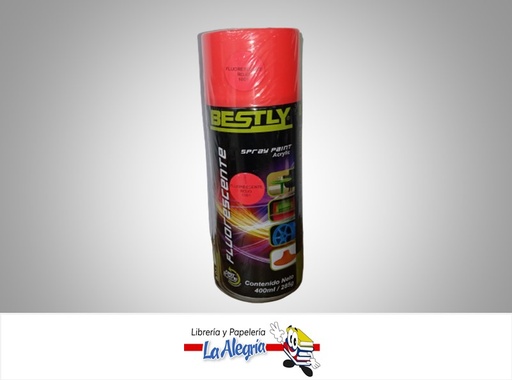 [793573258311] SPRAY ACRILICO 400ML ROJO FLOURECENTE MARCA BESTLY
